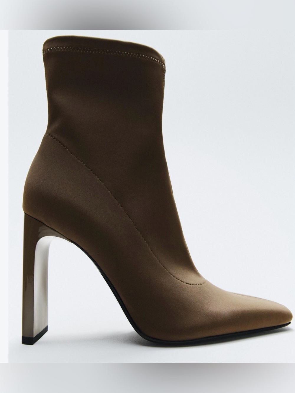 Zara Stretch Sock Ankle Boots with Sculpted High Heel